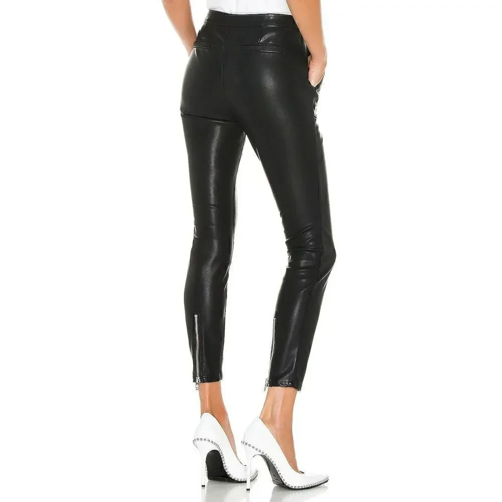 Blank NYC The Bond Vegan Leather Skinny Pants Mid Rise Carbon Black NWT Size 26